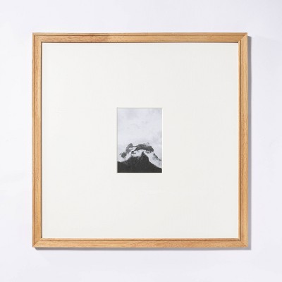 20" x 20" Matted to 5" x 7" Gallery Frame Natural Wood - Threshold designed with Studio McGee: Beveled Acid-Free Mat (LOCAL PICKUP ONLY)