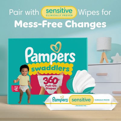 Pampers Swaddlers 360 Disposable Diapers - Size 6 - 17ct: Diaper Weight Range 35+ lbs, Polypropylene, Spandex