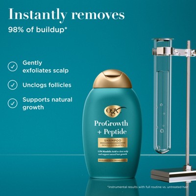 OGX ProGrowth + Peptide Clarifying Hair Shampoo - Scalp Exfoliant - 13 fl. oz: Liquid Formula, Damage Repair, All Hair Types