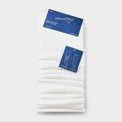 Women's Ribbed Supersoft Slouch Crew Boot Socks - Universal Thread Ivory 4-10