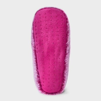 Women's Faux Fur Cozy Pull-On Slipper Socks with Grippers - Auden Berry S/M