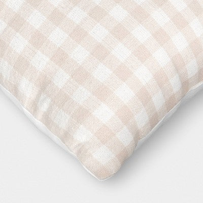 2pk True Gingham Window Pane Toss Throw Pillow Khaki - Room Essentials (LOCAL PICKUP ONLY)