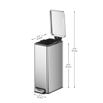 EKO 30L Stella Slim Step Trash Can Brushed Stainless Steel (LOCAL PICKUP ONLY)
