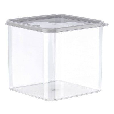 GoodCook 3qt 2pc Wide Square + Lid Food Storage Containers Gray: Stackable Design, Measurement Markings