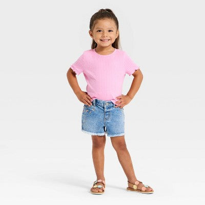 Toddler Girls' Pointelle T-Shirt - Cat & Jack Pink 4T