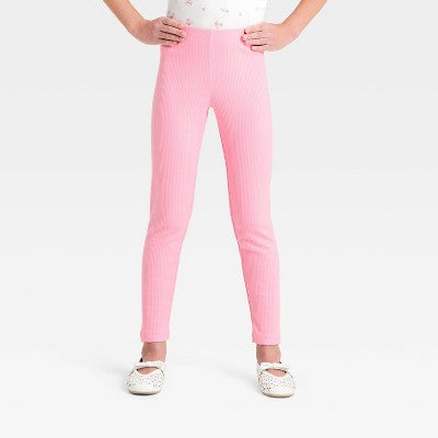Girls' Ribbed Leggings - Cat & Jack Berry Pink XS Slim