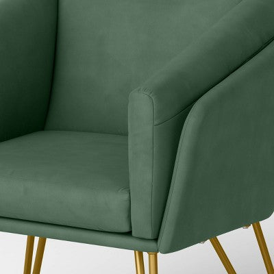2pc Liana Upholstered Steel Outdoor Patio Chairs: Gold Frame, Weather-Resistant - Threshold (LOCAL PICKUP ONLY)