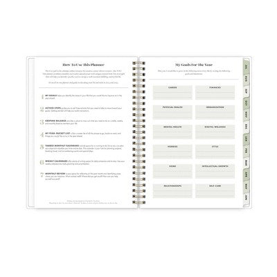 The Everygirl X Day Designer 2024-25 Weekly/Monthly Planner with Notes 8.625"x5.875" Wirebound Frosted PP Floral Olive: Student Day Planner