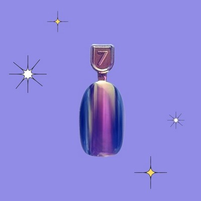 Olive & June Kids' Press-On - S/M - Blue Chrome Magic - 28ct