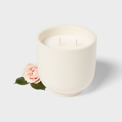2 Wick Ceramic Jar Candle Peony and Freesia 13.5oz - Room Essentials