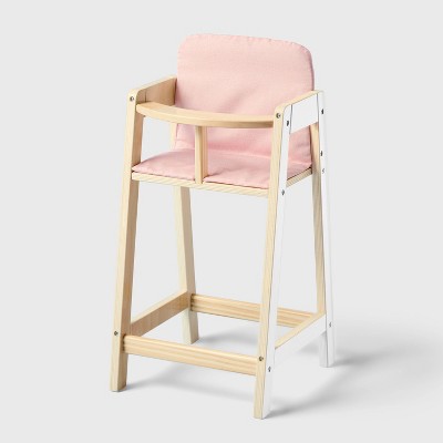 Baby Doll Wooden High Chair - Gigglescape: Fits All Doll Sizes, 2-Piece Set, Wood Material, Baby & Infant Theme