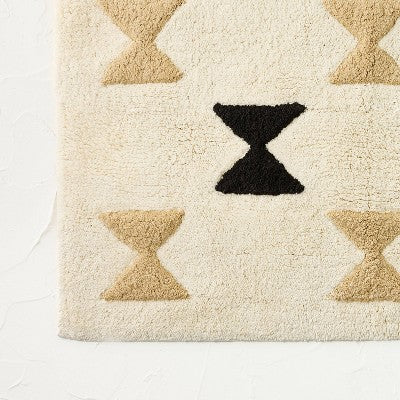 18"x30" Novelty Bath Rug Black/White - Opalhouse designed with Jungalow: Cotton, Tufted, Machine Washable, No Backing