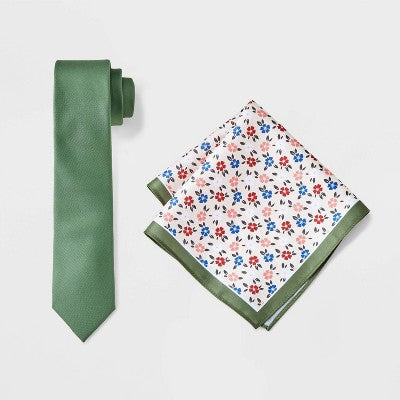 Men's Tie and Suspender Set with Pocket Square 2pc - Goodfellow & Co Floral Print One Size Fits Most