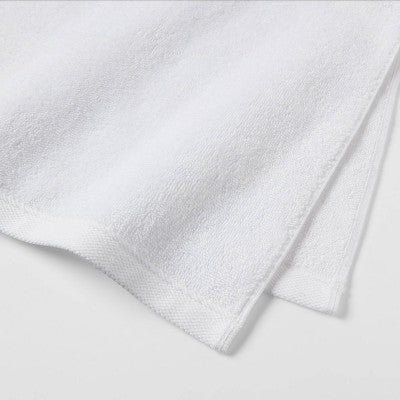 4pk Antimicrobial Assorted Bath and Hand Towel Set White - Room Essentials: Midweight Cotton, Machine Washable