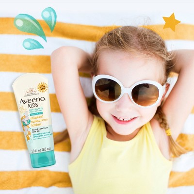 Aveeno Kids Continuous Protection Zinc Oxide Mineral Sunscreen - SPF 50 - 3 fl oz