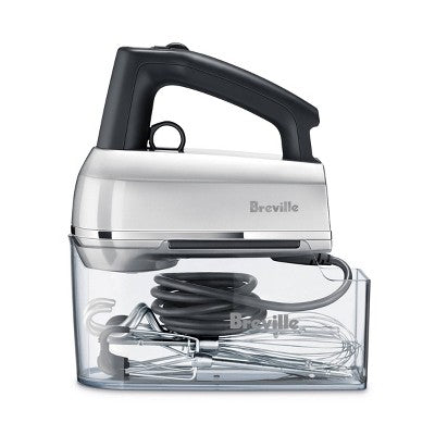 Breville Handy Mix Scraper 9-Speed Hand Mixer silver: Stainless Steel, Dishwasher-Safe, Break-Resistant, Handheld Mixer