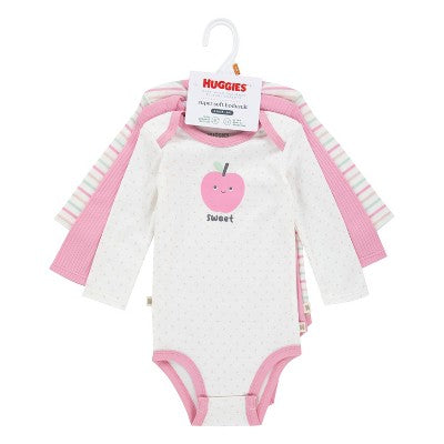 Huggies Baby Girls' 3pk Long Sleeve Bodysuit Newborn