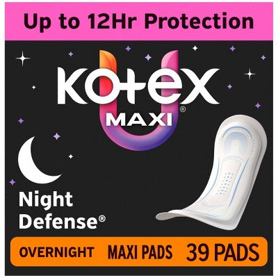 Kotex Maxi Overnight Pads - 39ct