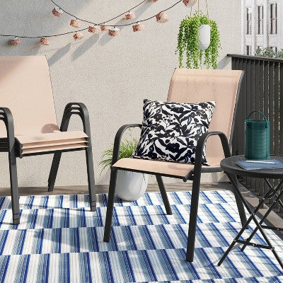 Sling Stacking Chair Tan/Black - Room Essentials (LOCAL PICKUP ONLY)