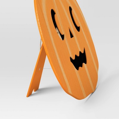 Wood Pumpkin Sign Halloween Decorative Object - Hyde & EEK! Boutique