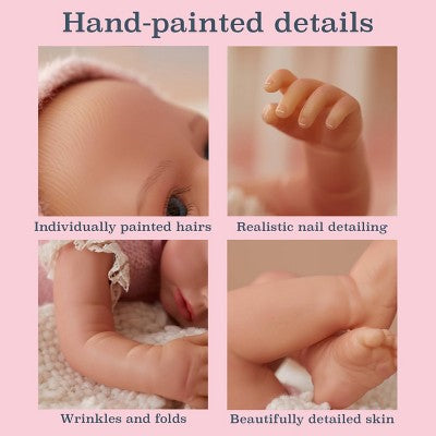BABY Born Real Hand-Painted Realistic Reborn Baby Doll Girl - Fair Open Eyes