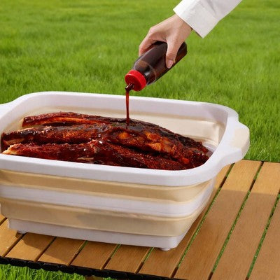 Cook With Color 20"x16" BBQ Collapsible Tub Tan