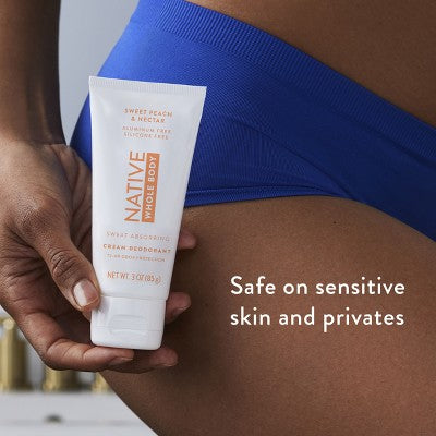 Native Whole Body Cream Deodorant - Sweet Peach & Nectar - Aluminum-Free - 3oz