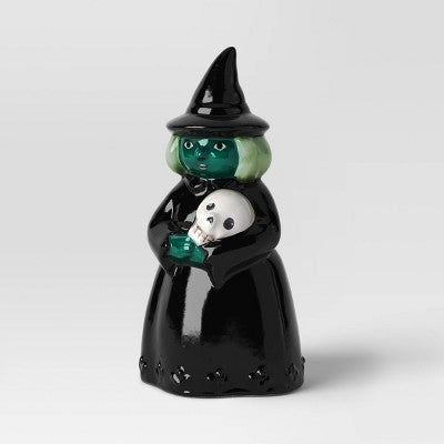 Small Ceramic Witch Figural with Skull - Hyde and EEK! Boutique
