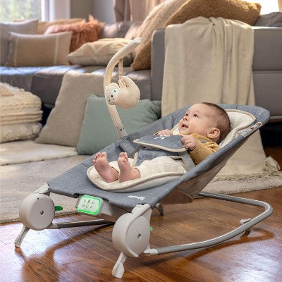 Ingenuity 2-in-1 Happy Belly Rock To Bounce Massage Baby Seat -Parker: Detachable Toy Bar, Calming Vibrations, 5-Point Harness (LOCAL PICKUP ONLY)