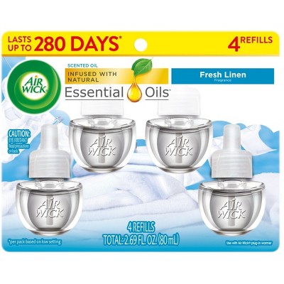 Air Wick Plug-in Scented Oil Air Freshener Refills - Fresh Linen - 4pk