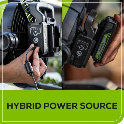 Greenworks Powerall 10" Cordless Hybrid Box Fan Kit with 2.0Ah Battery and Charger Green/Black