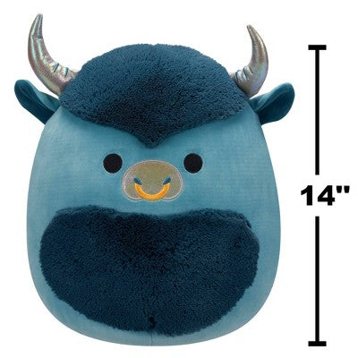 Squishmallows 14" Bison Stuffed Animal: Character Theme, Creative Thinking Focus, Polyester Material