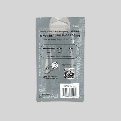 Magic Laces Adult 14pc (1 pr shoes) No Tie Shoe Laces - Gray