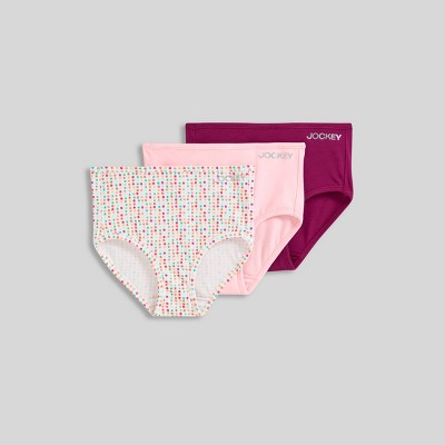 Jockey Generation Girls' 3pk Briefs - White/Pink XL