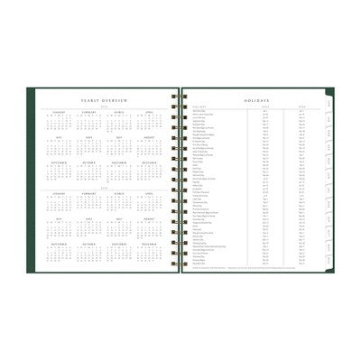 BlueSky 2025 Green Earth Sustainability Weekly/Monthly Planner 9.25"x7.87" Wirebound Deep Green