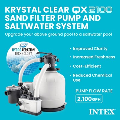 Intex 26675EG 2100 GPH Krystal Clear Pool Saltwater System and Sand Filter Pump (LOCAL PICKUP ONLY)