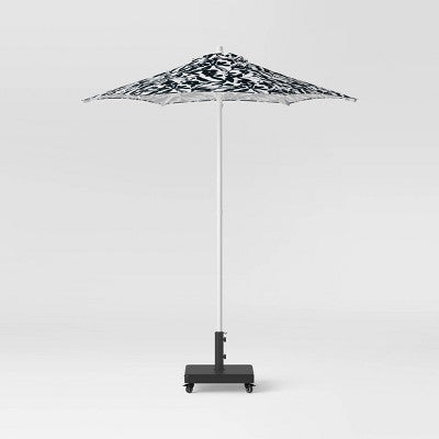 55lbs Polycrete Square Outdoor Patio Market Umbrella Bases with Wheels Black - Threshold (LOCAL PICKUP ONLY)