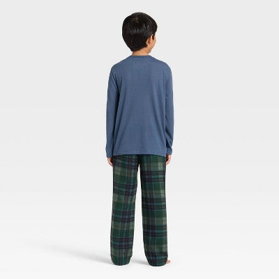 Boys' 2pc Smiley World Christmas Long Sleeve Pajama Set - Blue S