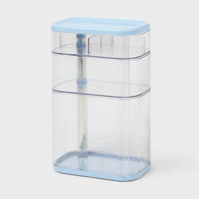 Rotating Cosmetic Vanity Makeup Organizer Blue - Brightroom