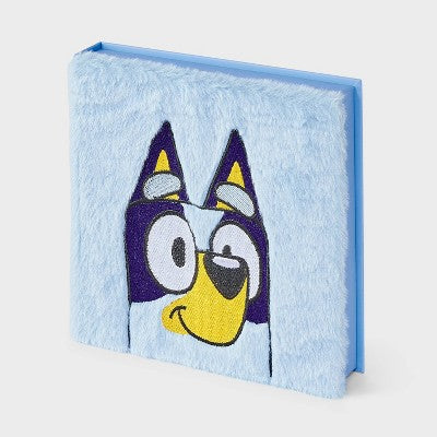 Women's Bluey Furry Face Box of Cozy Embroidered Crew Socks - Blue/Purple 4-10