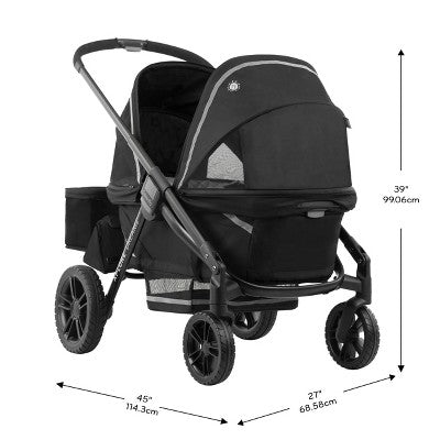 Evenflo Pivot Xplore Dreamz Stroller Wagon with Infant Car Seat Adapter - Jetsetter Black* (LOCAL PICKUP ONLY)