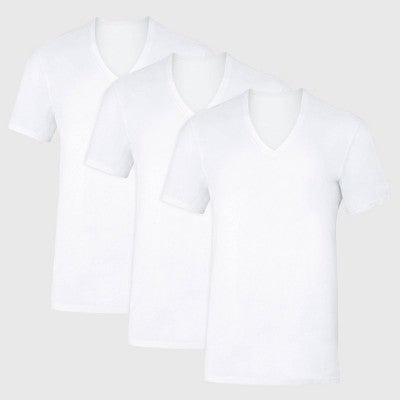 Hanes Premium Men's Sweat Block V-Neck Undershirt 3pk - White S