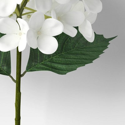 Hydrangea Stem White - Threshold: Faux Floral Polyester, Indoor Spring Decor, 28" Artificial Stems (LOCAL PICKUP ONLY)