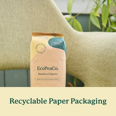 EcoPeaCo. Bamboo Disposable Diapers Made with Organic Bamboo and Viscose - Trial and Travel - Size 4 - 7ct