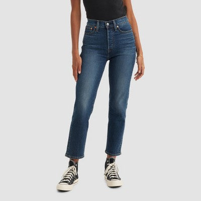 Levi's Women's High-Rise Wedgie Straight Cropped Jeans - Indigo Here We go 28