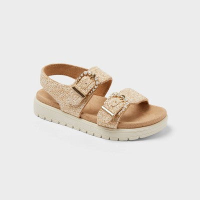 Toddler Girls Sequerah Footbed Sandals - Cat & Jack Tan 8T