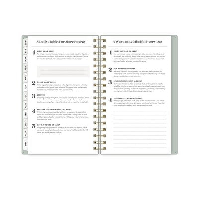 The Everygirl Planner 2025 Weekly/Monthly Planner 6.3"x4.33" Wirebound Solid Soft Sage: Adult Stationery, Calendar, Tabs