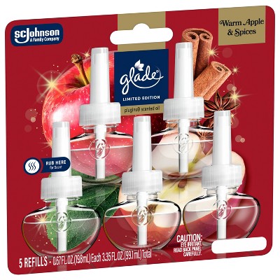 Glade PlugIns Scented Oil Air Freshener Refills - Warm Apple & Spices - 3.35oz/5ct