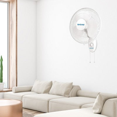 Hurricane 16" Supreme Oscillating Wall Mount Fan, Quiet Corded Electric Air Cooling Unit with Pull Cords for Home, Greenhouse, Garage, Workshop & Gym