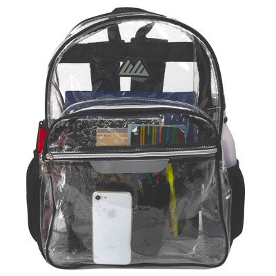 Summit Ridge Clear Backpack - Black: Water-Resistant Dome Design